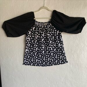 Cato Black and White Floral Top